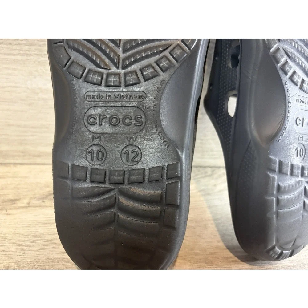 Crocs Baya II Black Slide Sandals Adult Unisex‎ Men's 10 Women's 12 Shoes